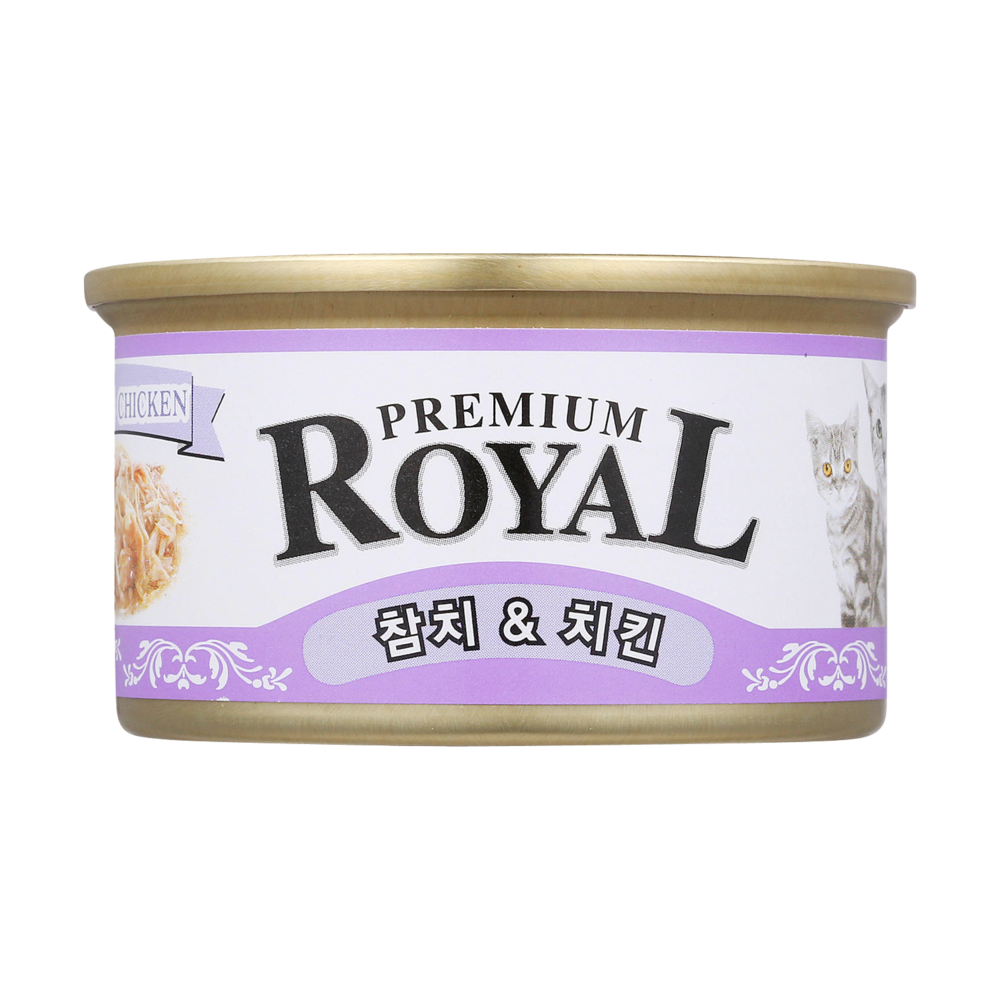 로얄 프리미엄 참치&치킨 캔 85g
