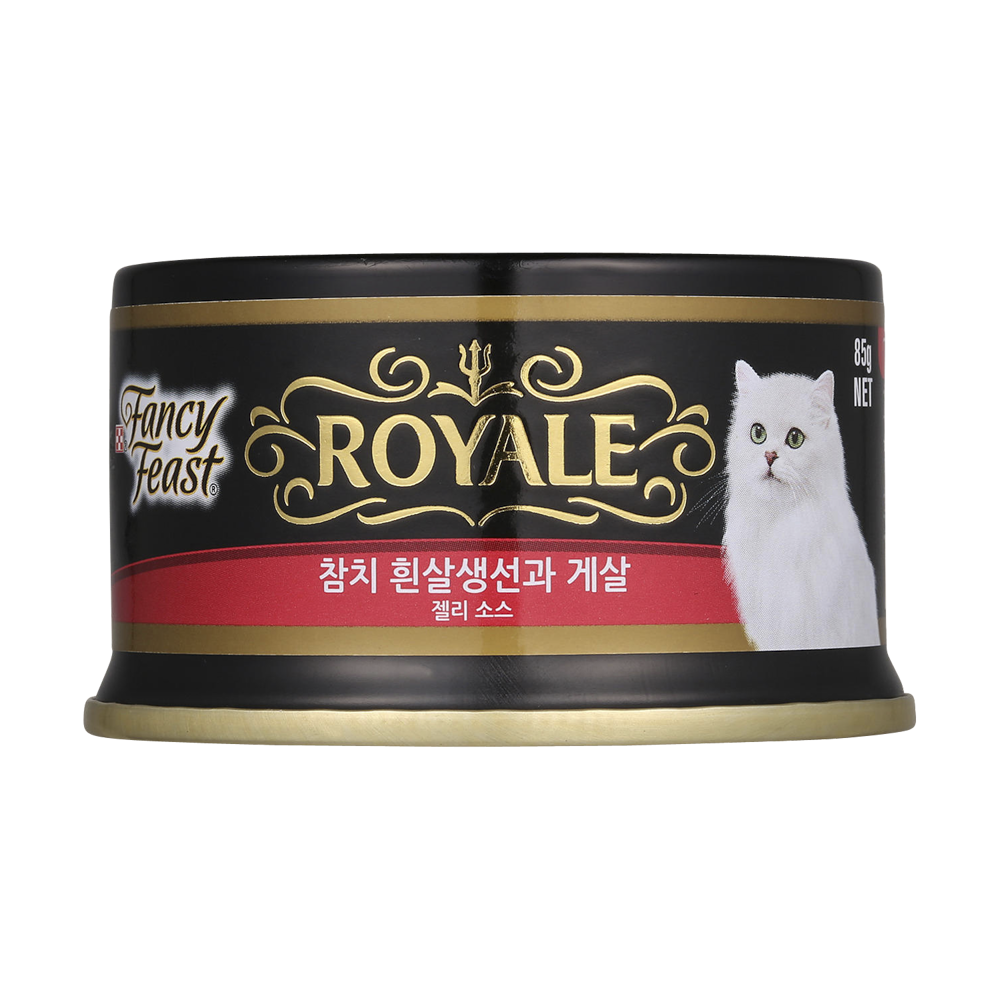 퓨리나 팬시피스트 로얄 참치 흰살생선과 게살 젤리 소스 캔 85g