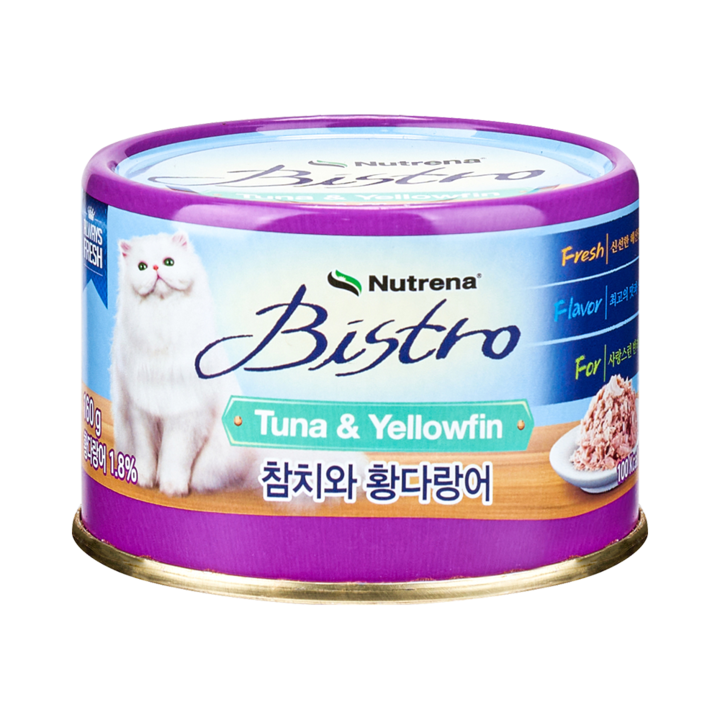 뉴트리나 비스트로 참치와 황다랑어 캔 160g