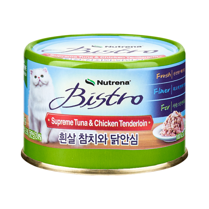 뉴트리나 비스트로 흰살참치와 닭안심 캔 160g