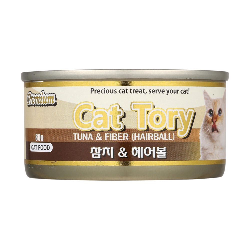 프리미엄 캣토리 참치&헤어볼 캔 80g