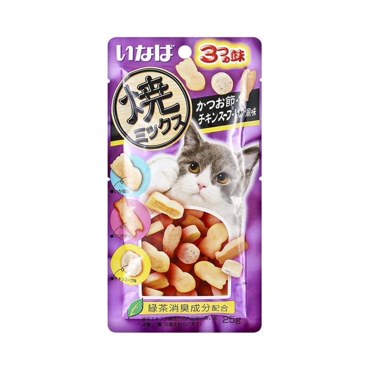이나바 야끼믹스 가다랑어포&오징어&치킨스프맛 25g