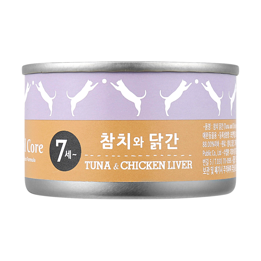 네츄럴코어 시니어 참치&닭간 캔 95g