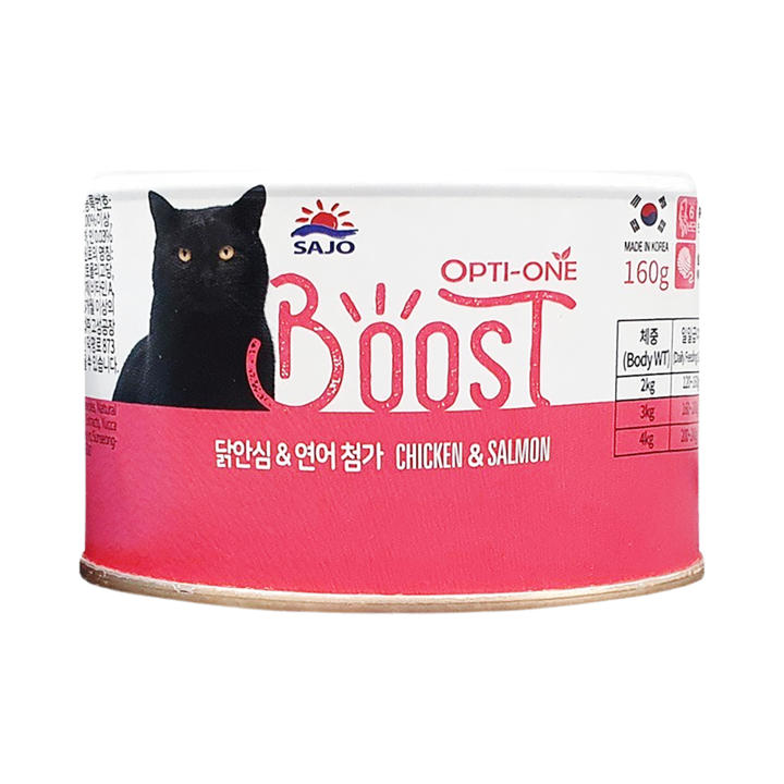 사조 옵티원 부스트 닭안심&연어 캔 160g