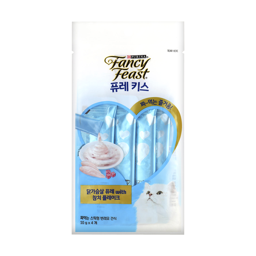 퓨리나 팬시피스트 퓨레키스 닭가슴살&참치플레이크 4개입