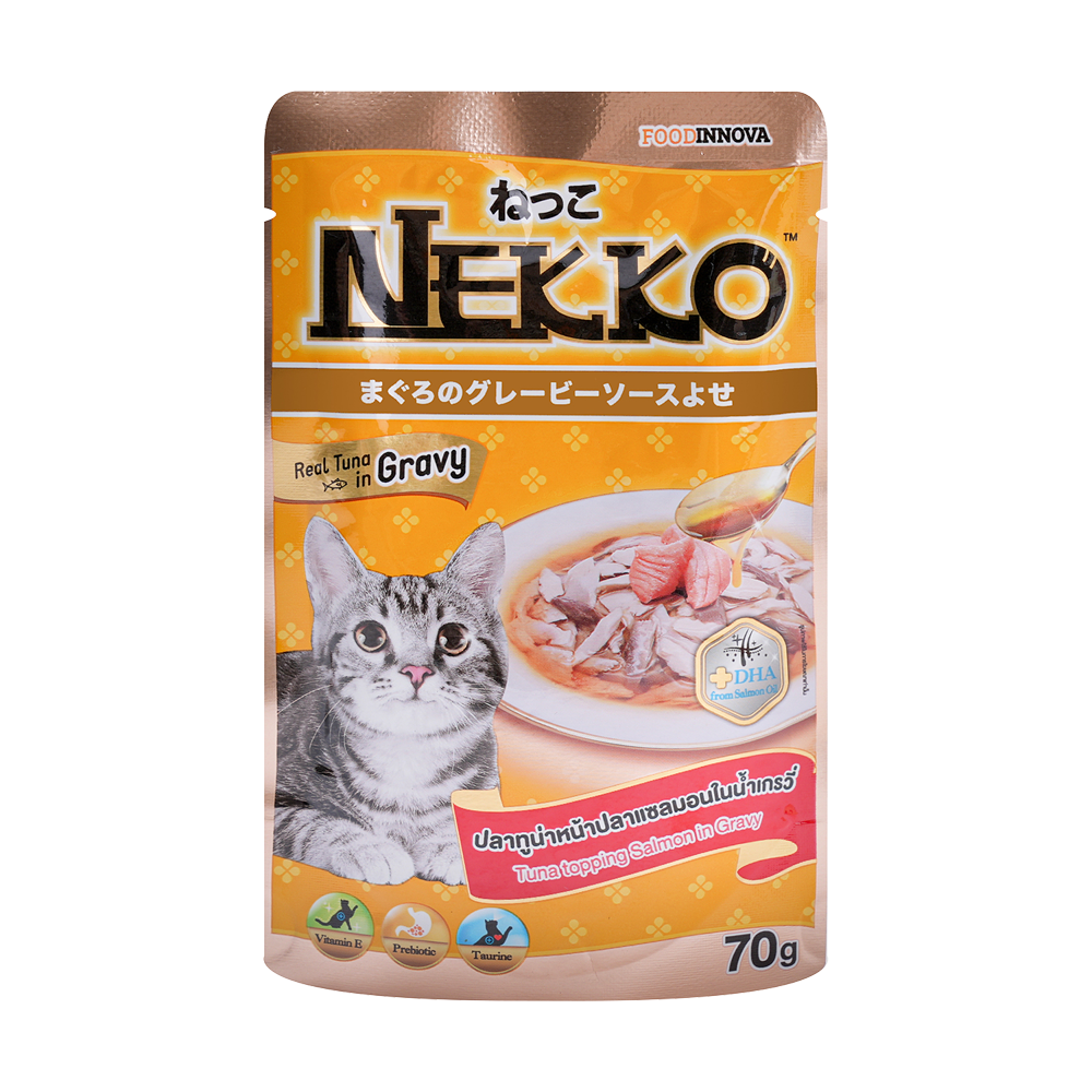 네코 그레이비 참치 토핑 연어 파우치 70g
