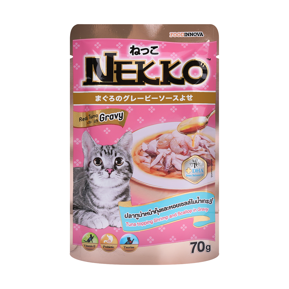 네코 그레이비 참치 토핑 새우 가리비 파우치 70g