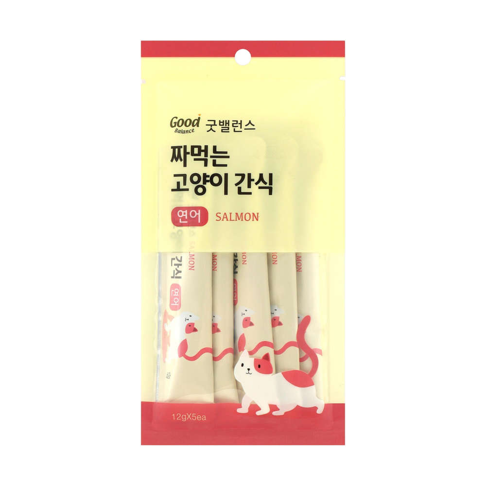 굿밸런스 짜먹는 고양이 간식 연어 5개입