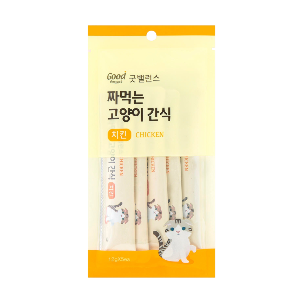 굿밸런스 짜먹는 고양이 간식 치킨 5개입