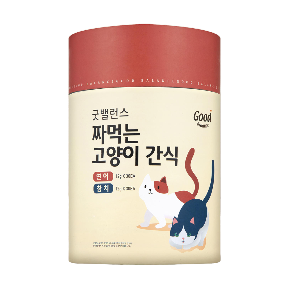 굿밸런스 짜먹는 고양이 간식 참치&연어 60개입