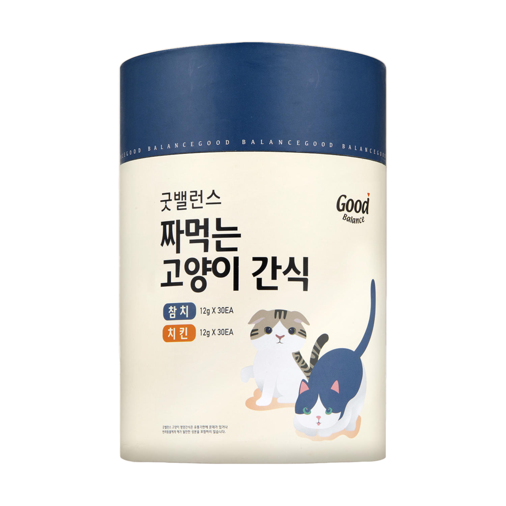 굿밸런스 짜먹는 고양이 간식 참치&치킨 60개입