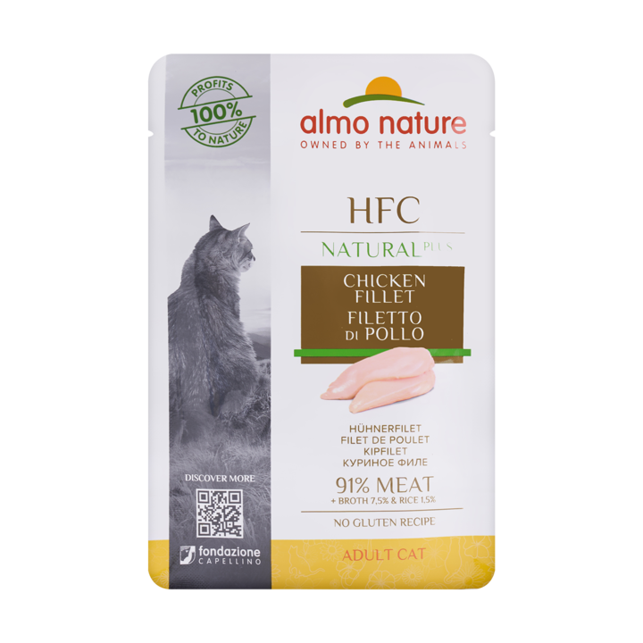 알모네이쳐 HFC 내츄럴 플러스 닭안심살 파우치 55g