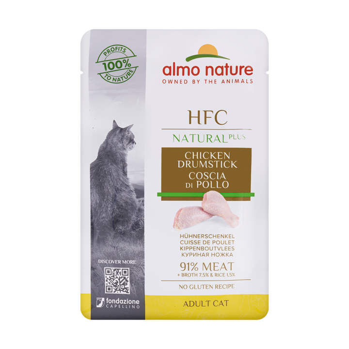 알모네이쳐 HFC 내츄럴 플러스 닭다리살 파우치 55g