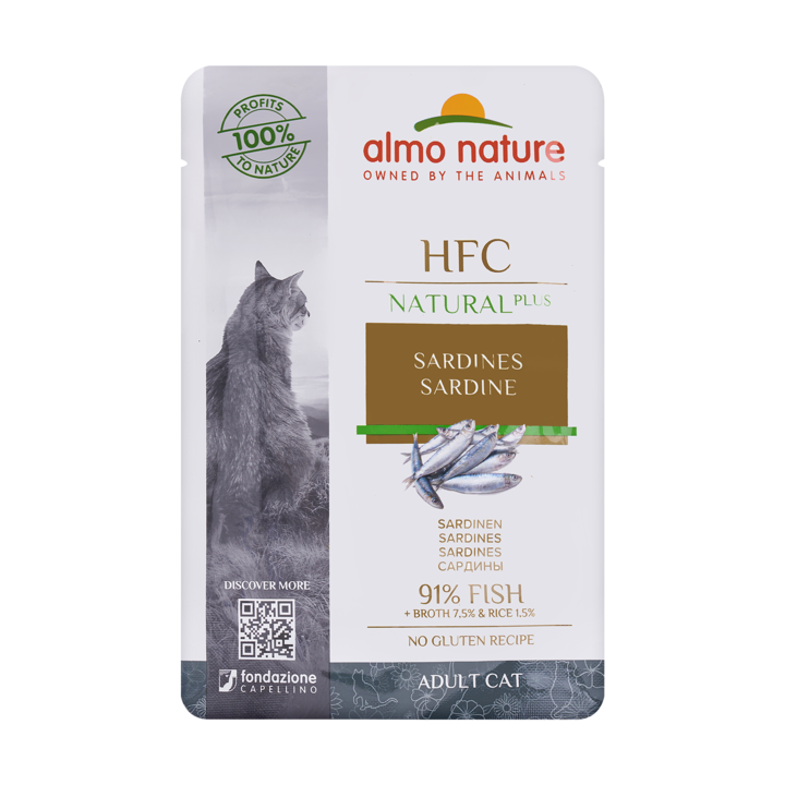 알모네이쳐 HFC 내츄럴 플러스 정어리 파우치 55g