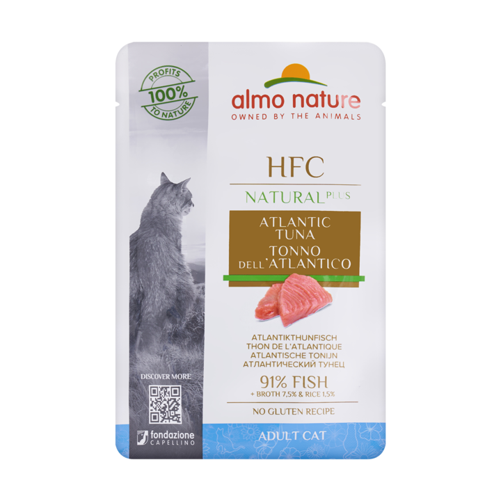 알모네이쳐 HFC 내츄럴 플러스 대서양참치 파우치 55g
