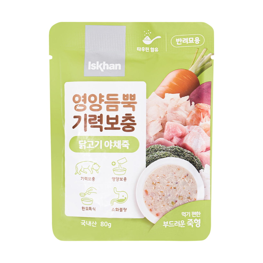 이즈칸 캣 영양듬뿍 기력보충 닭고기 야채죽 파우치 80g