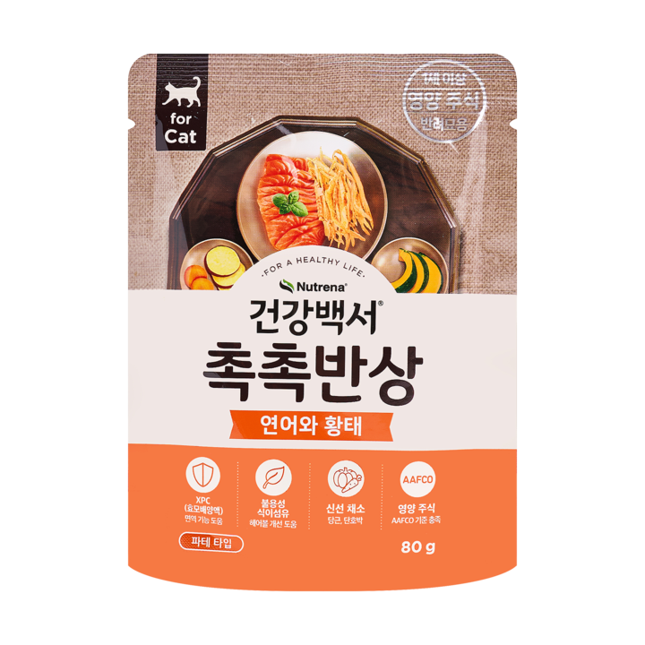 건강백서 촉촉반상 연어&황태 파우치 80g