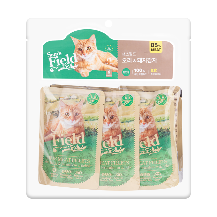 샘스필드 주식파우치 오리&돼지감자 85g 6개입