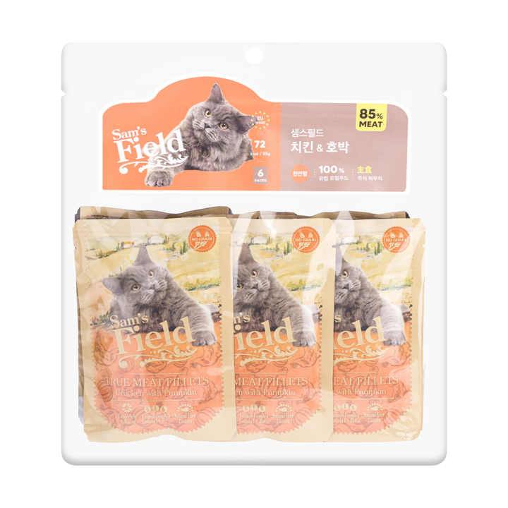 샘스필드 주식파우치 치킨&호박 85g 6개입