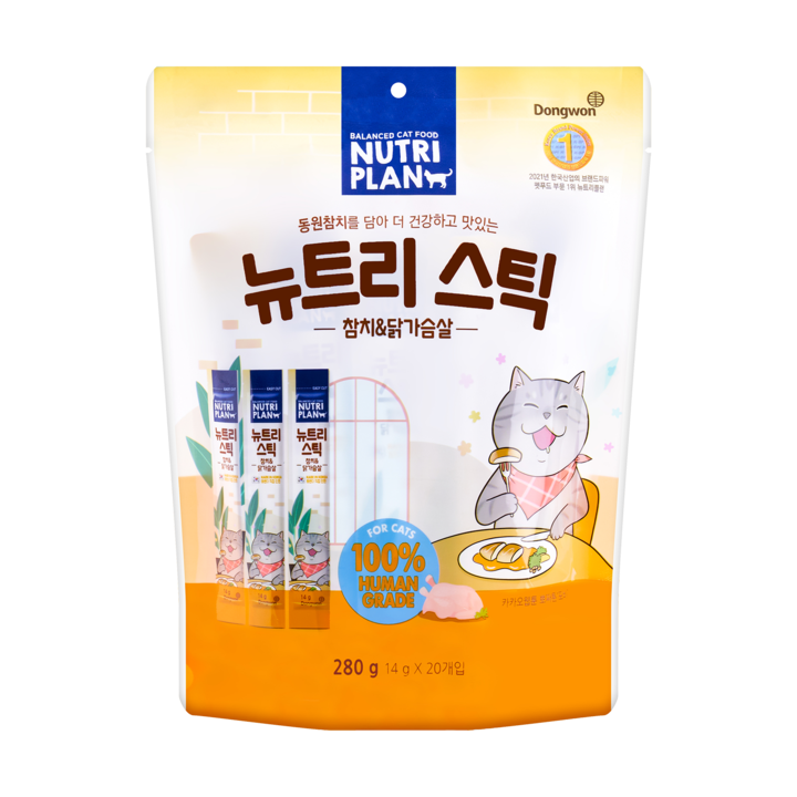 뉴트리플랜 뉴트리스틱 참치&닭가슴살 20개입