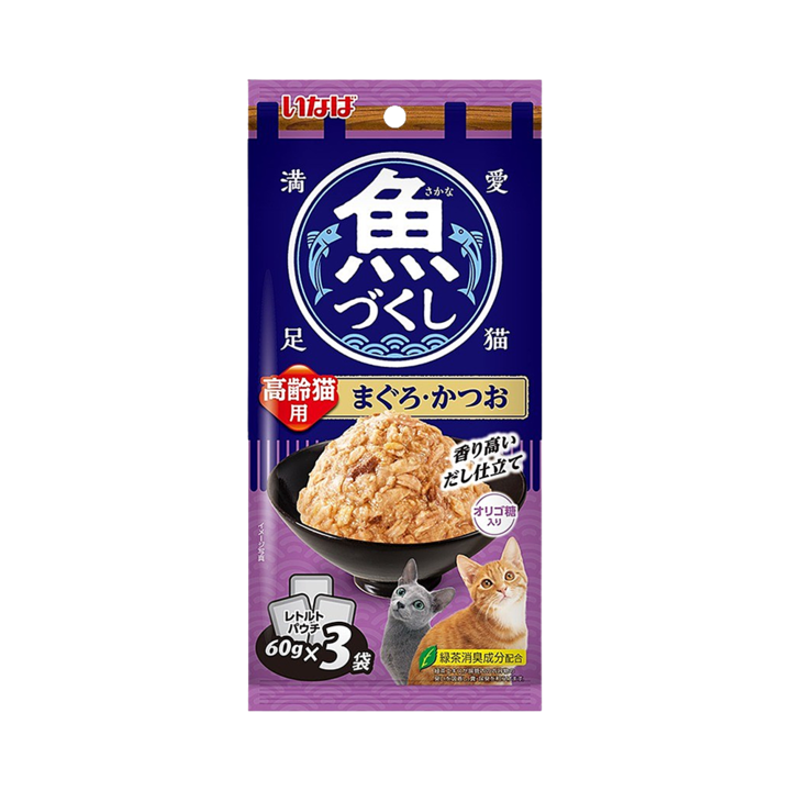 이나바 챠오 생선가득 파우치 시니어 참치&가다랑어 60g 3개입
