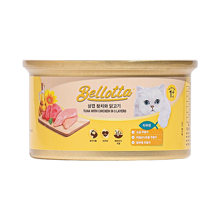 벨로타 캣 캔 삼겹참치와 닭고기 85g